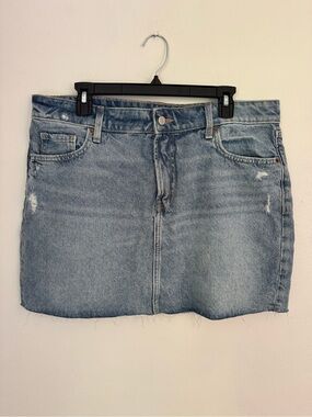 Classic Light Blue Denim Mini Skirt Western Size 14